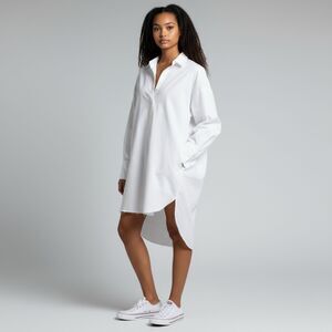 undiscovered eye (Anthropologie) — White Cotton Poplin Shirt Dress — XS — NWT